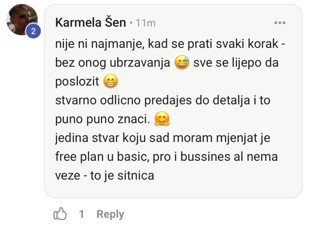 Detaljan utisak polaznice o tempu i predavanjima